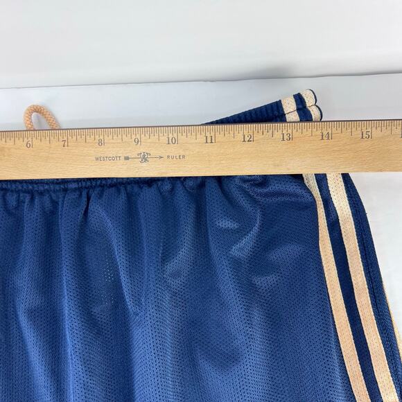 Vintage Adidas Navy Blue Pink Basic Side Stripe Athletic Running Womens Shorts L - Picture 14 of 15